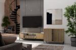 Komoda KAMARO 2D SLIM DĄB ARTISAN Lamele Front Ryflowany - obrazek 6