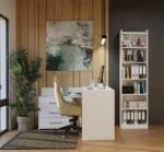 REGAŁ RIMINI Szafka 50 Cm 7 Półek Na Książki Segregatory Do Biura BIAŁY - obrazek 4