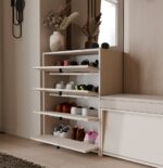 Szafka Na Buty LOKA KASZMIR BEŻ 4 Drzwi Uchylne 66 Cm do Przedpokoju - obrazek 6