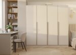 SZAFA SENSO 4D 200 CM 4 DRZWI ZŁOTE UCHWYTY DO SALONU SYPIALNI KASZMIR BEŻ - obrazek 7