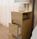 Szafka Nocna YORK Stolik Nocny Półka 2 Szuflady Do Sypialni DĄB ARTISAN - obrazek 4