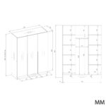 Szafa SENSO 3D 150 CM 3 Drzwi Czarne Uchwyty Do Salonu Sypialni BIEL - obrazek 6